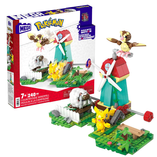 MEGA Pokémon Countryside Windmill With Action Figures, Building Set For Kids (240 Pcs)