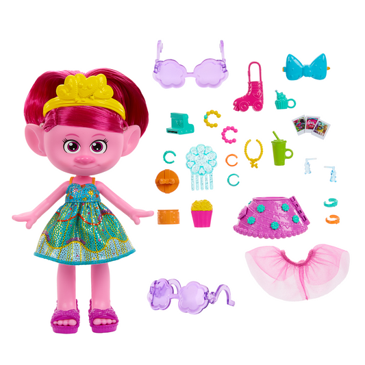 Dreamworks Trolls Fun Fair Surprise Style Surpize Queen Poppy Fashion Doll & 20+ Accessories