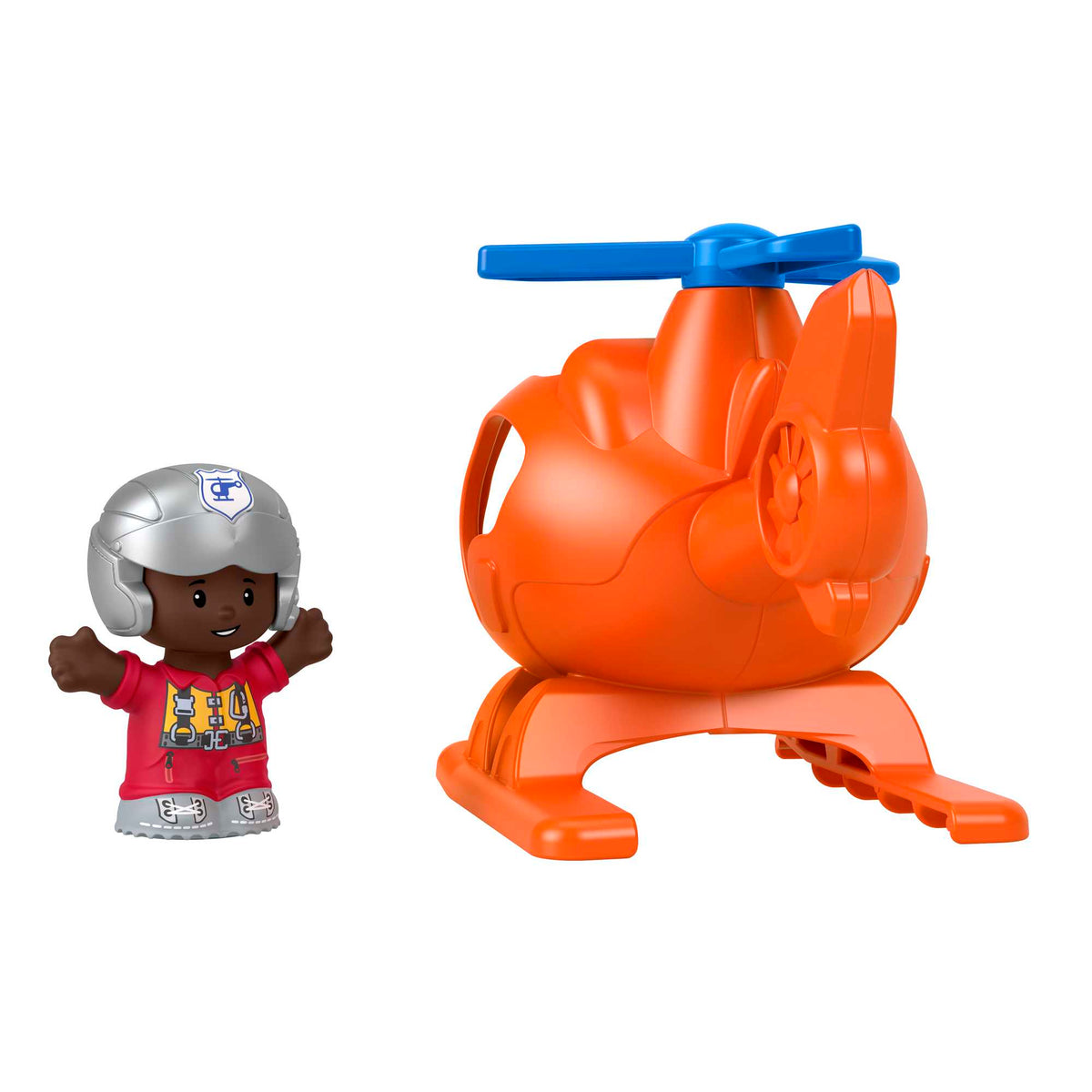 Fisher-Price Little People Helicopter Toy & Pilot Figure Set For Toddlers, 2 Pieces